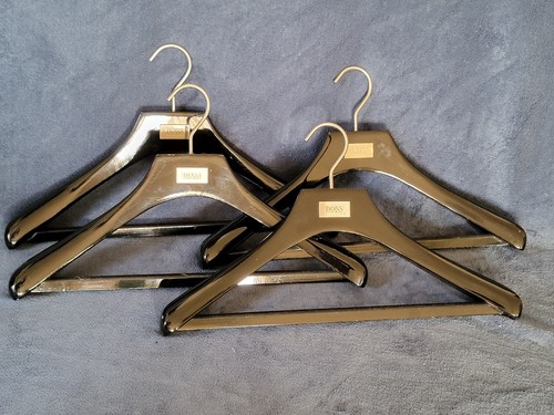 4pcs Hugo Boss Luxury Wooden Coat Hangers Black 45cm Shirt Hangers Suit Hangers