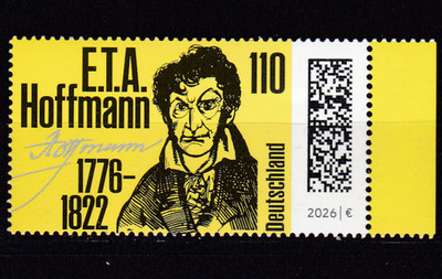 Bund, 2026, 3944, MNH **,  Ernst Theodor Amadeus Hoffmann, rechter Rand