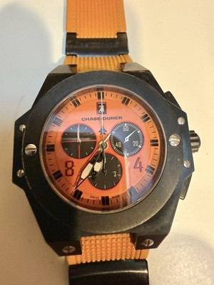 RARE ORANGE DIAL CHASE DURER CONQUEST SPORT  CHRONOGRAPH SWISS MADE 100M 48MM