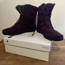 ARA SHOES : Women’s Boot Burgundy Red Bootie Fur Lined UK Size 9