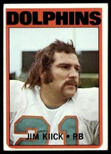 1972 Topps Football Card Jim Kiick Miami Dolphins #9 EX