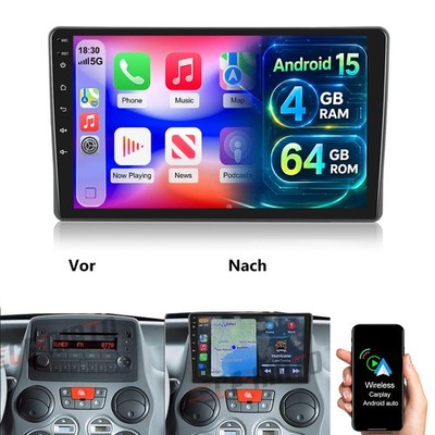 4+64G Für Fiat Panda 2003-2012 Carplay Android 15 Autoradio GPS NAVI BT SWC WIFI