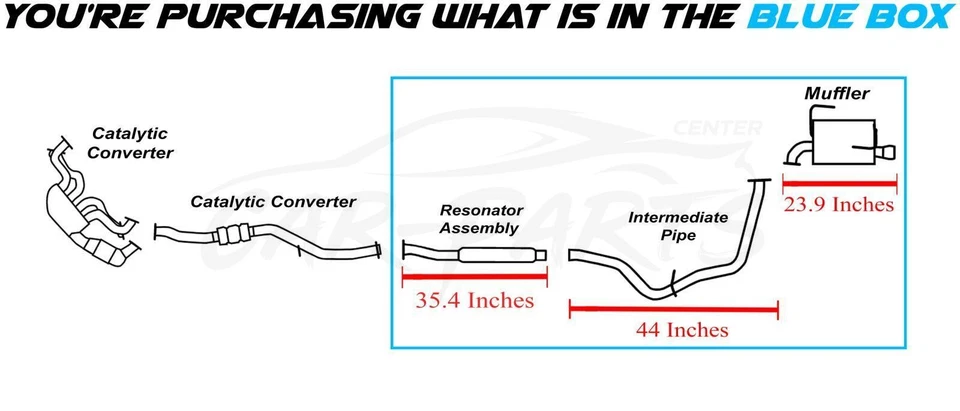 Resonator Assembly Muffler Exhaust Kit fits: 2012-2016 Subaru Impreza 2.0L SEDAN - Imagem 2 de 4