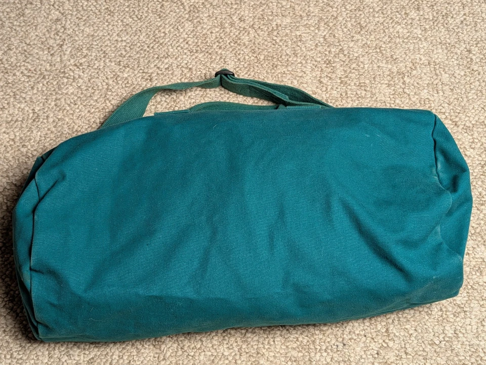 VTG Lands End Lighthouse Duffle Bag Travel Green Blue Turquoise Made in USA - Image 4 of 4
