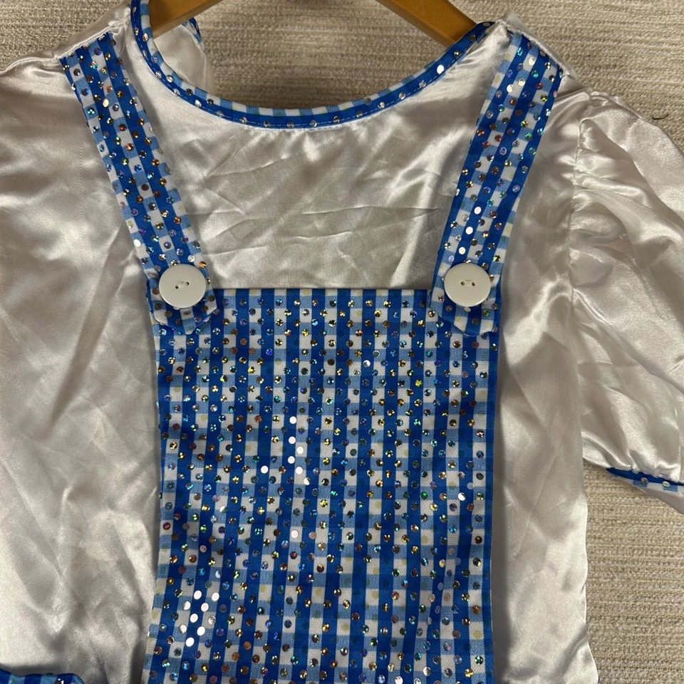 Vestido de lentejuelas azul y blanco inspirado en Dorothy M 8-10 disfraz de Halloween Foto 2 de 4