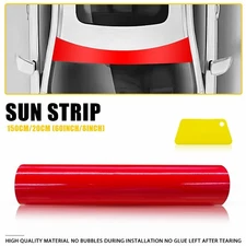 Gloss Red Sun Visor Strip Windshield Banner Vinyl Long Lasting Premium Decal I