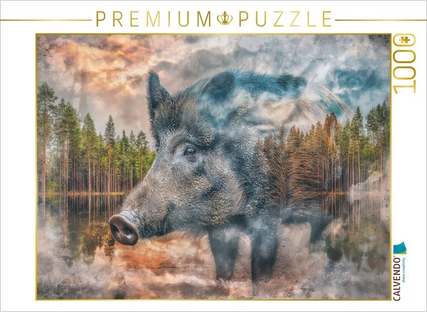 Calvendo Puzzle Wild Boar | 1000 Pieces, Finished Size 25.2 × 18.9 In (64 × 48 C-image