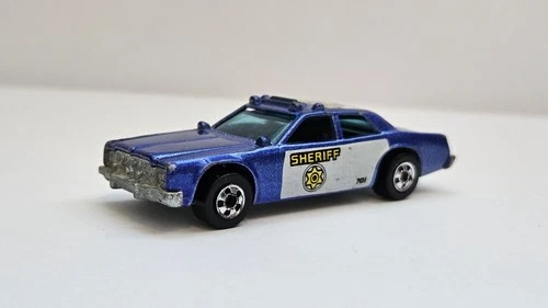 Vintage 1977 Hot Wheels Blue Highway Patrol Car Police Sheriff #701 Vtg