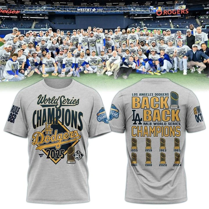 Dodgers 2025 Back to Back World Series Champions Tshirt