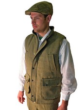 Campbell Cooper Men's Tweed Shooting Riding Hunting Waistcoat Green New