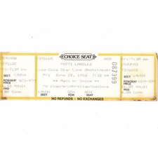 PATTI LABELLE Concert Ticket Stub BURGETTSTOWN PA 6/29/90 COCA-COLA STAR LAKE