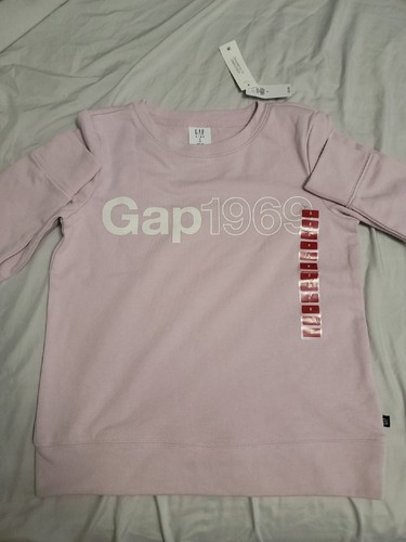 Gap Girl's Terry Lined Long Sleeve Graphic Print Pullover Sweatshirt Size 8 (M) - Picture 1 of 5