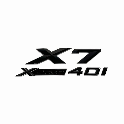 2019-2024 Gloss Black Emblem For X7 + XDrive40i Number Letters Rear Trunk Badge - Foto 2 di 3