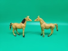 Vintage Horse Dollhouse Miniature Toy Plastic Mini Figure Tan Blonde Western Lot