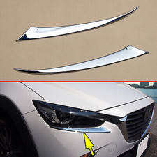 Chrome Head Light Lamp Strips Cover Trim For Mazda CX-3 DK 2016-2024 Headlights