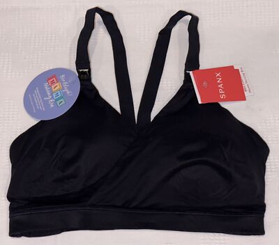 SPANX Bra-Llelujah Mama Very Black Nursing Bralette Womens Sz