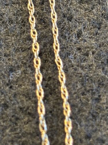 14k Yellow 20” Gold Chain Necklace w/ 10K Gold Heart Pendant Peridot Diamond - Picture 4 of 11