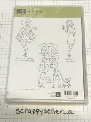 Stampin Up Cling Stamp Set IN THIS TOGETHER ...... VERY RARE BARELY ...