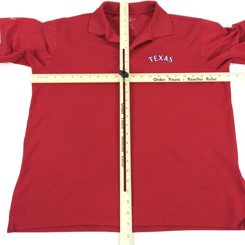 Texas Rangers Shirt Mens Medium Polo Red Embroidered Short Sleeve Antigua - Picture 8 of 10