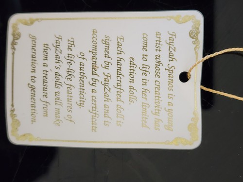 fayzah spanos dolls in vinyl 2405/ 2500 w/COA - Picture 16 of 17