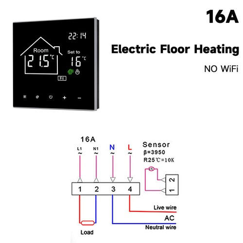 Tuya WiFi Smart Thermostat Electric Floor Heating Water or Gas Boiler Fahrenheit - Picture 9 of 11