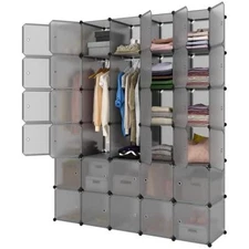 Multi Stackable Cube DIY Plastic Modular Closet Shoe Cabinet Organizer Rack New