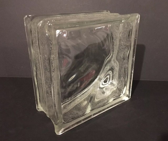 Vintage Glass Block 8x8x4 Pittsburgh Corning Clear Waves Frosted Vintage Glass Block 8x8x4 New Pittsburgh Corning Clear Waves Frosted Edges