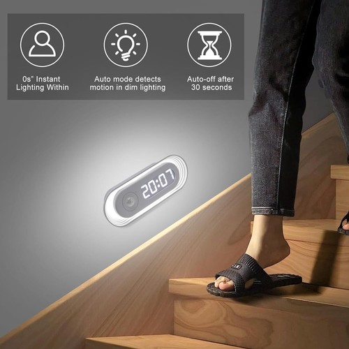 Sensore corpo lampada/luce da scrivania piccola, lampada a induzione umana oscuramento e tempo, ricarica USB - Foto 6 di 7