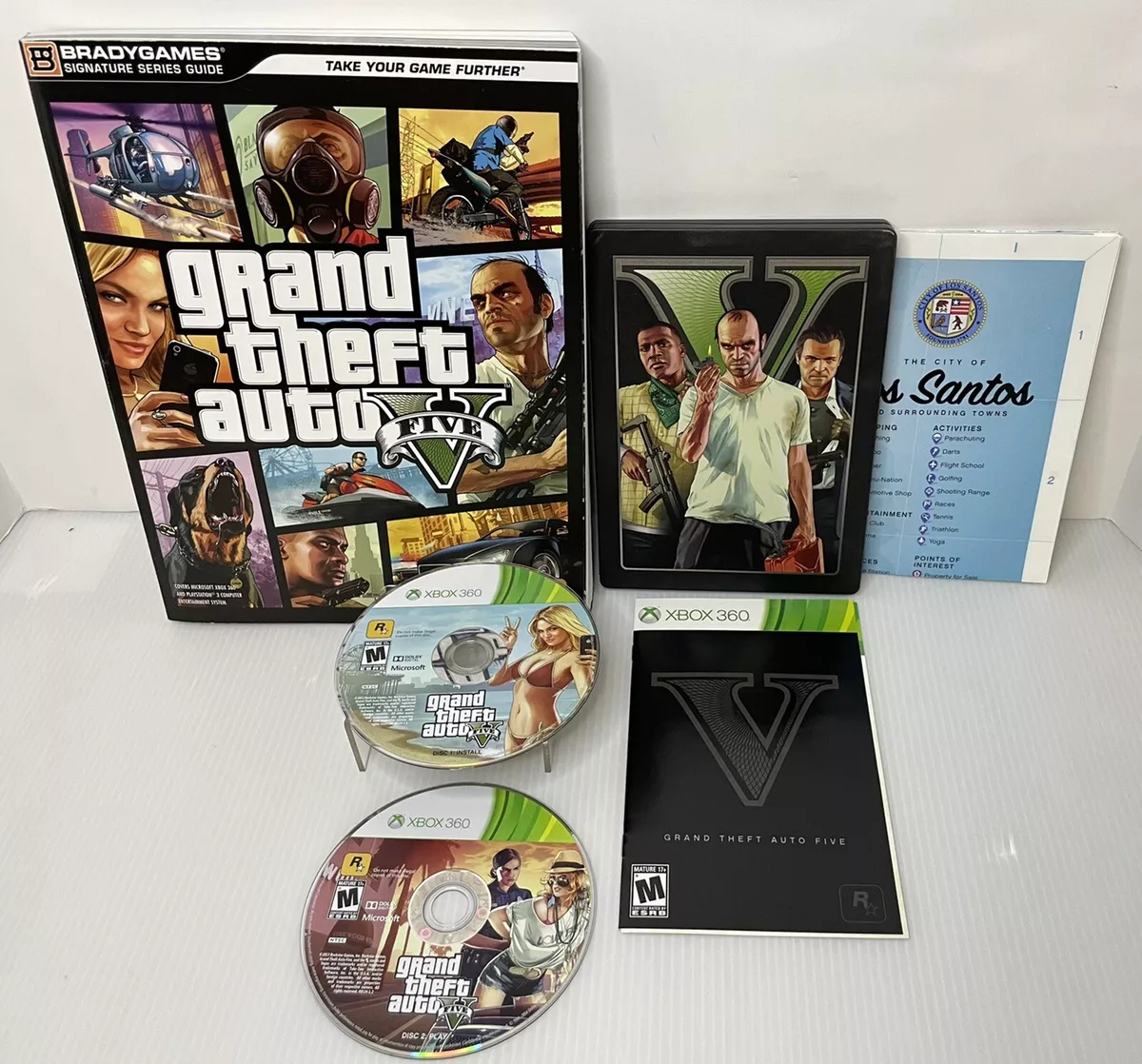 Grand Theft Auto GTA 5 V Five Microsoft Xbox 360 Steelbook Game