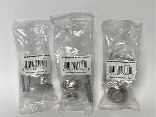 Elements Hardware 110SN Vienna 1 1/4" Diameter Spiral Knob in Satin Nickel 3 QTY - Picture 1 of 5