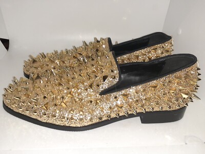 Men's Spike Dress Loafers Slip On Fashion Shoes Size 8 US Gold Tuxedo Dress | eBay Men's Spike Dress Loafers Slip On Fashion Shoes Size 8 US Gold Tuxedo Dress | eBay