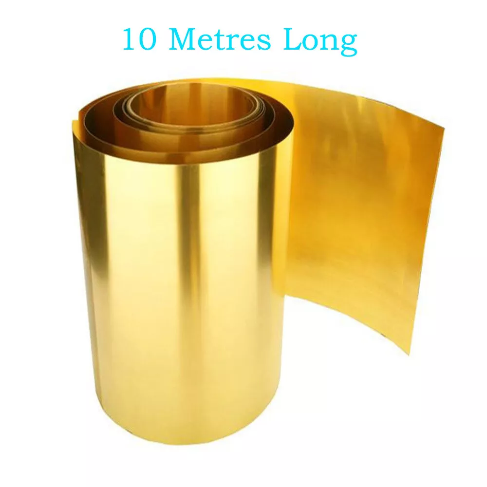 10m Long Brass Foil Belt Metal Sheet Plate Model Making 0.01mm-0.2mm Thick