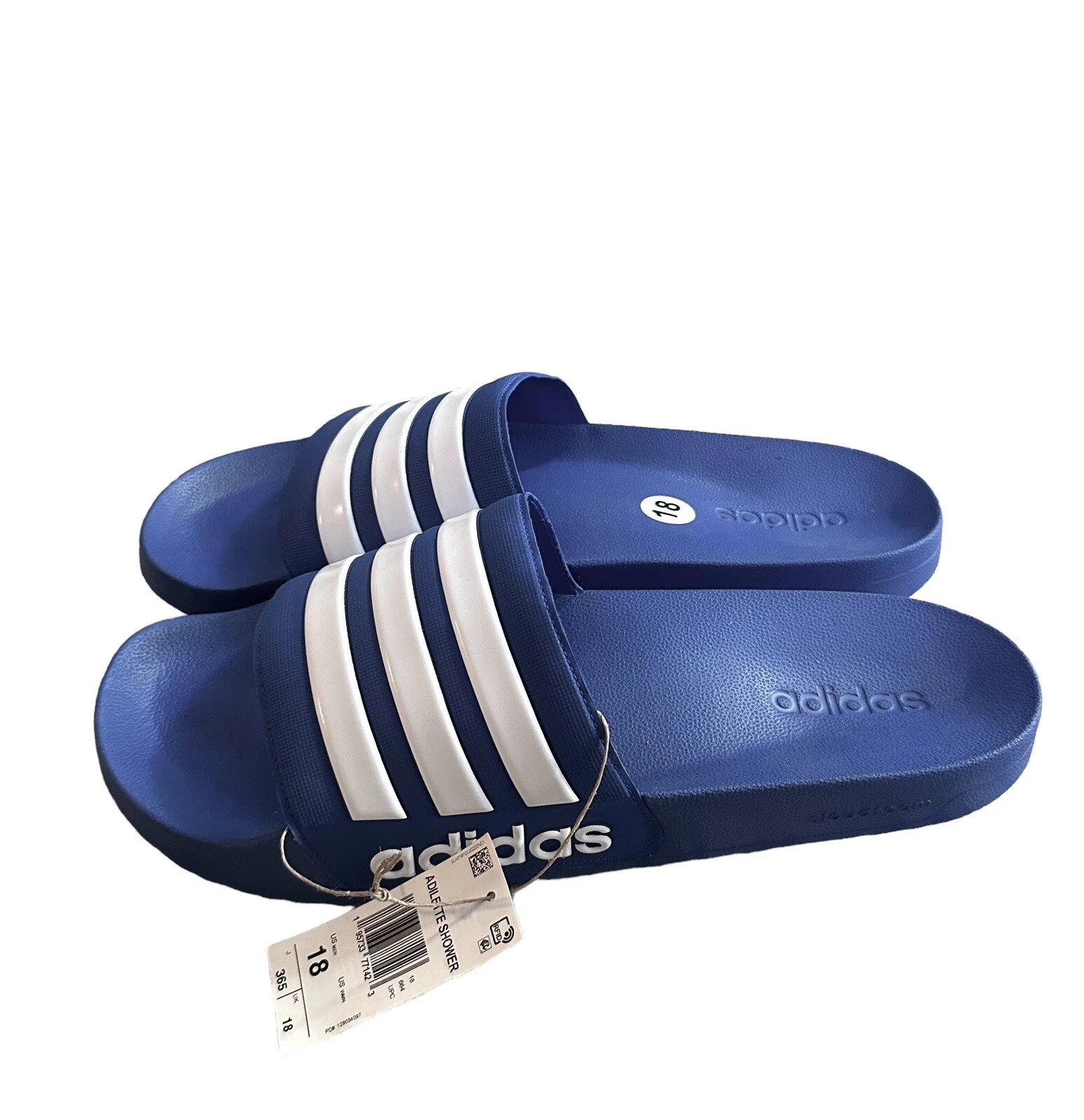 Sandali da uomo Adidas Adilette Shower Sport Slides nuovi con etichetta taglia 18