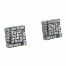 .925 Sterling Silver Unisex Fashion Round Hand Set Stud Earrings 11mm round