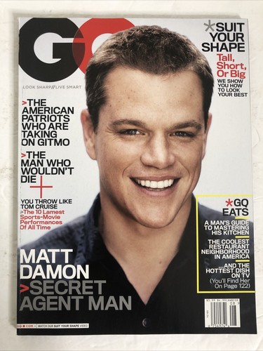 GQ Magazine August 2007 Matt Damon American Patriots Tom Cruise Secret Agent Man - Bild 1 von 4
