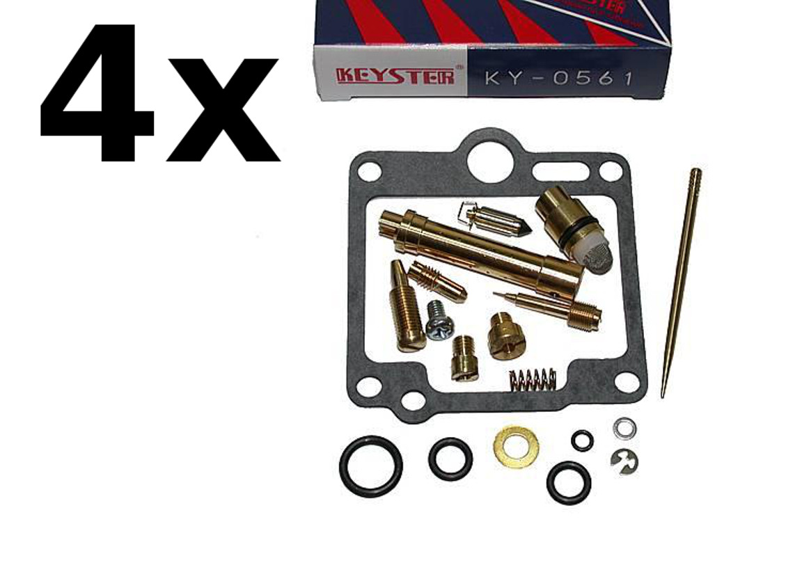 Keyster Carburetor Repair Kit 4 Kits Yamaha FJ1200 3CW, 3YA '88-'95, KY-0561