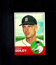 1963 TOPPS #516 PURNAL GOLDY-2-(RC)-BV $25 -HI NUMBER-TIGERS-NO CREASES-EX/EX/MT