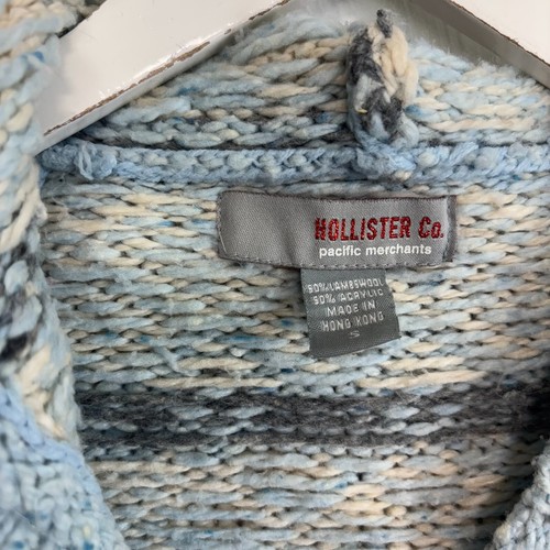 Cárdigan de lana de cordero azul suéter tejido vintage Hollister Co. Pacific Merchants Y2K - Imagen 5 de 6