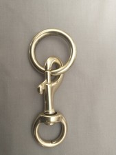 NEW Vintage Coach Solid Brass Oversized Trigger Snap Fob Key Ring