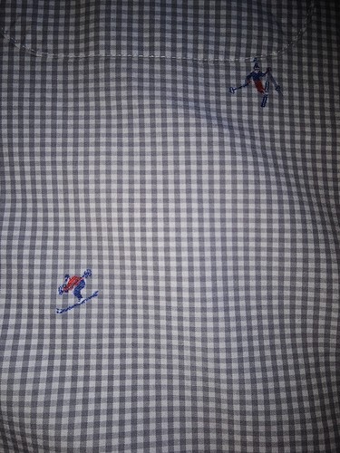 Camisa de manga larga Brooks Bros 1818 para hombre - motivo de esquí a cuadros grises, XL; ¡GRAN HALLAZGO!! - Imagen 4 de 4