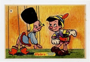 c 1950 Vintage Disney advertising PINOCCHIO Wylers Soup Card No. 9