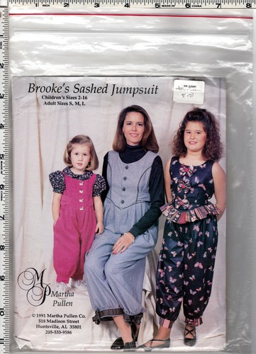 "Brooke's Sashed Jumpsuit" ©1991 Martha Pullen Pattern Girls' 2-16 Adult S,M,L - Picture 7 of 8