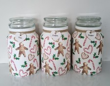 Handmade Christmas Gingerbred Tea Coffee Sugar Jar Set/storage jar/kitchen