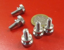 Flared Shoulder Stainless Thumb Screw, 29/64" Dia, 10-32 x 3/8" Length, 5 Pcs