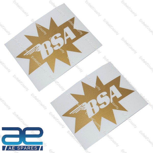 BSA Star Benzin Petrol Gas Tank Sticker Paar GrößE 125Mm X 102Mm ECS-image