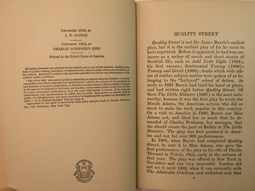 QUALITY STREET - A Play By J.M. Barrie 1934 Modern Standard Authors, HC - Picture 3 of 11