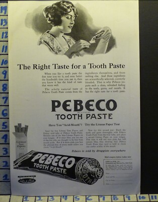1920 PEBECO TOOTH PASTE DENTAL HYGIENE DENTIST TEETH BRUSH HEALTH   H92
