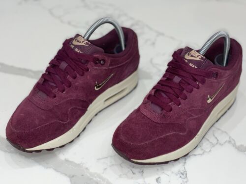 Nike Air Max 1 Premium SC Jewel Bordeaux Burgundy Suede Uk 4 Eur 37.5 AA0512-600 - Picture 9 of 16