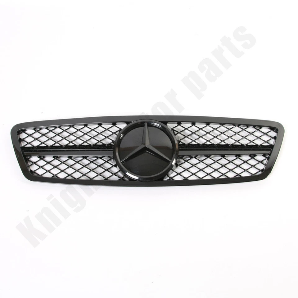 Black W/Star Front Bumper Grill For C-Class W203 01-07 C200 230 240 280 320 350 - Image 2 of 4