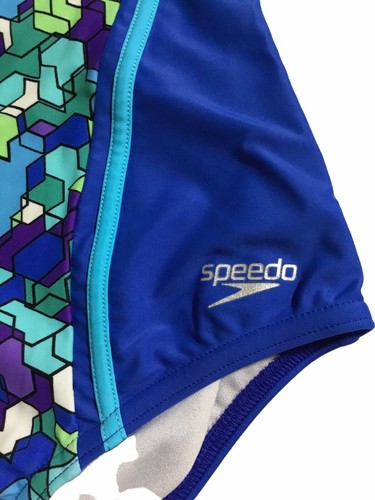 Girls SPEEDO 1 PC Swimsuit Size 16 Geometric COLORFUL BRIGHT EUC - Picture 2 of 10